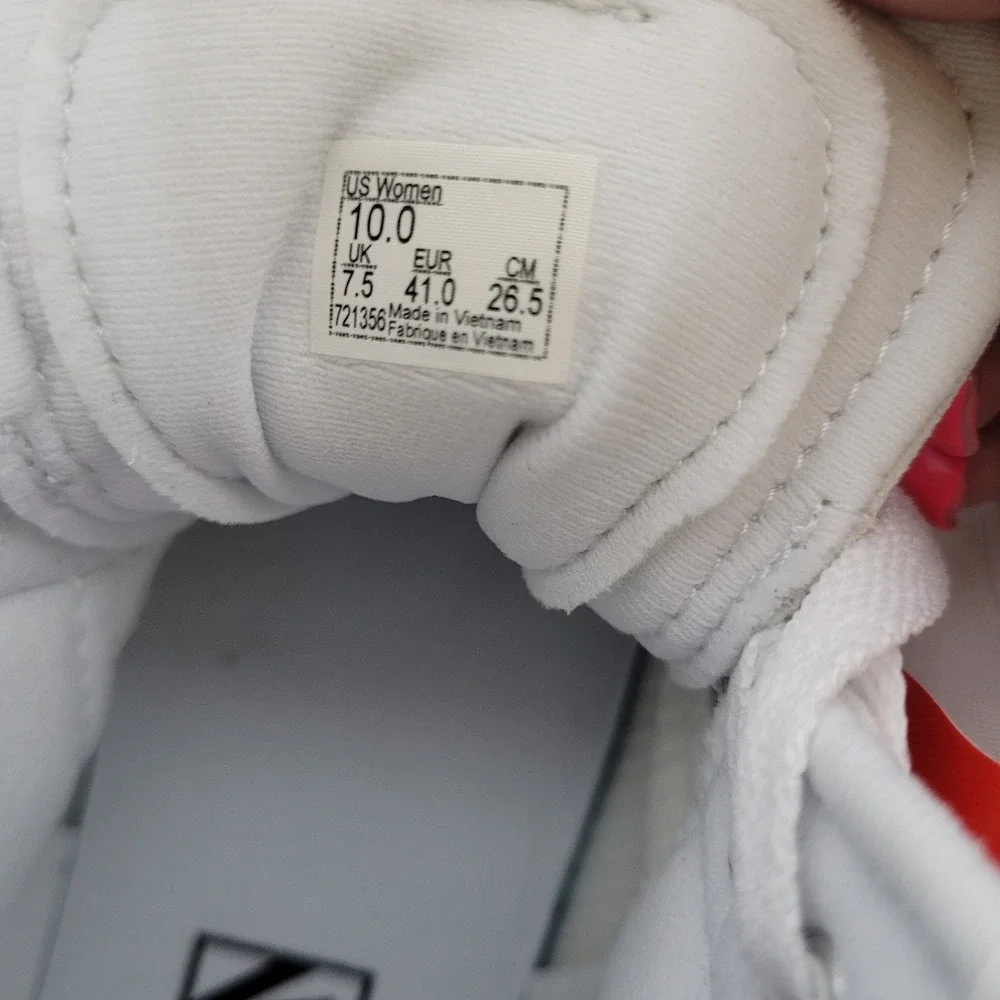 Vans Sk8-Hi High Top Sneakers White Canvas Suede Shoes Womens 10‎ 721356